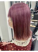 くすみピンクとインナーシルバーカラー　　美由紀