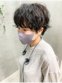 マッシュショート、パーマヘア、ニュアンスパーマ、クセ風パーマ