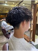 波巻スパイラル×ツーブロックマッシュ