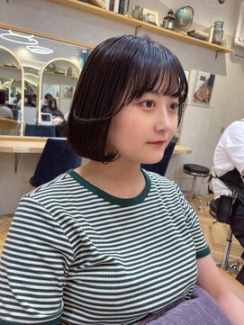 ロンドプランタン 恵比寿(Lond Printemps) 韓国ボブのおくれ毛可愛いヘアワンカール美人　グレージュカラー