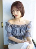 天神【BIRTH】ピンクベージュ×マチルダボブ×内巻きボブ
