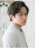 グレーベージュでビジネスも◎かきあげバングマッシュd戸田公園