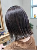 透明感グレージュ×ぱつっと外ハネボブ