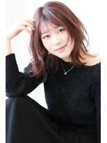 ステラ ヘア デザイン サロン(STELLA hair design salon)&nbsp;大人女子顔周りレイヤー&ブリーチピンクベージュ　S