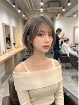 ナンバー ノード 渋谷(N° node) 【小顔魅せ】シースルーバング × 外ハネくびれショートボブ