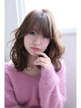 ヘアーメイク ブランニュー 東生駒店(hair make Brand new) 【Brand new】フェザーバング+透明感グレージュカラー+ロブヘア