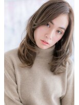 ミック 日暮里店(miq)&nbsp;外国人風アッシュカラーで女子力UP…くびれカールセミディ