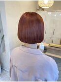 ボブ×オレンジ#ベージュカラー#三重
