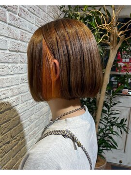 RC インナーカラー/バイカラー/ブラッドオレンジ/ボブ