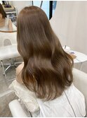〇ミディアムヘア暗めカラーグランマッシュデザインカラー