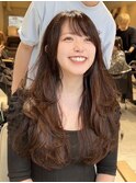 （ロングレイヤーカット/内巻きワンカール/前髪/小顔）