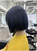 アンブレラカラー切りっぱなしボブ　デザインカラーブリーチ