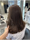 ブラウンカラー透明感ヘアこなれミディ