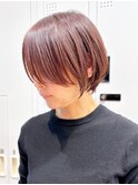 say.ree ショート ショートボブ ショコラブラウン 流し前髪 青山