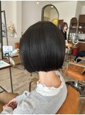 ミニボブ/おしゃれボブ/こなれボブ/ワイドバング/うる艶髪/韓国