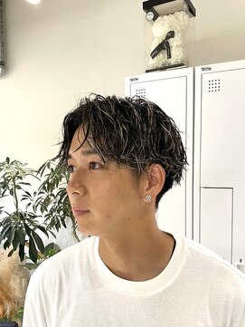 シエラ 心斎橋(CIERA.) バレイヤージュメンズニュアンスパーマ韓国マッシュツーブロック