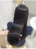 ダークグレージュ艶髪暗髪髪質改善韓国ヘアレイヤーカット