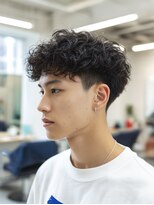 ラファンジュヘアークレオ 岐阜駅前(Rohange hair Creo)&nbsp;ツイストスパイラルパーマ ツーブロック 黒髪