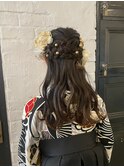 大人可愛い編みおろしハーフアップ