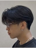 センターパート×ニュアンスパーマ　フェザーパーマ　ハイライト