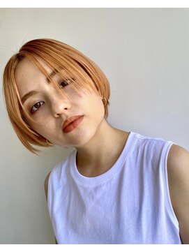 リグフクオカ(L.I.G fukuoka) 【L.I.G　daimyo】小顔ショートボブ×オレンジ
