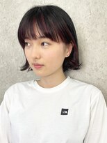 サンク 原宿 表参道(cinq)&nbsp;前髪インナーカラーフェイスフレーミングピンクカラー外ハネボブ