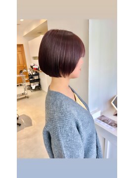 シュプール(SPUR) ぷつっとミニボブ×ハイトーン暖色系チェリーピンク