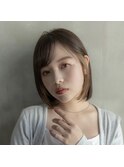 大人かわいい前髪セシルカットココアブラウンフリンジウェーブ