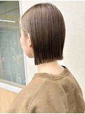 ホワイトグレージュミニウルフデジタルパーマチェリーブラウン