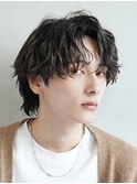 福岡センターパートウルフカットカルマパーマニュアンスパーマ