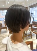 髪質改善ツヤ髪ショート/ダークアッシュ/ショートボブ/大人ヘア