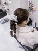 あみ下ろしポニー/心斎橋ヘアセット
