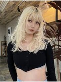 ウルフカット×ブロンドベージュ