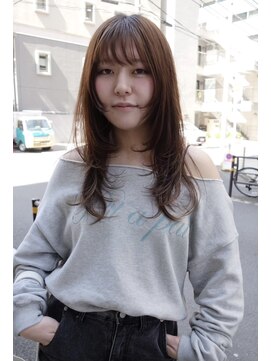 レコ 渋谷(LECO) 韓国風レイヤーロングレイヤーウルフカット顔まわりレイヤー