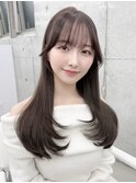 韓国レイヤー　透明感カラー　髪質改善　ミルクティーベージュ