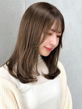 アグノス 青山(Agnos) 大人可愛い薄めバングダークアッシュワンカール大人ガーリー