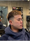 ba2386渋谷金髪ハイフェードクロップアクティブショートバーバー