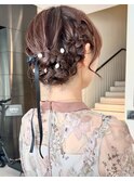 【天神】【天神セット】結婚式に人気の編みおろし風アレンジ