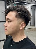 MEN'S/ホワイトメッシュ/ツイストスパイラルパーマ/松戸駅