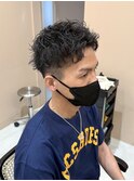 無造作パーマメンズショート