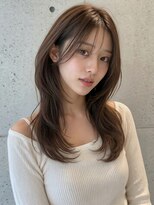 カバーヘア イヴ 戸頭店(COVER HAIR EVE)&nbsp;透明感ダークグレージュ顔周りレイヤーロングウルフカット20代P2