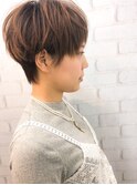 【morio池袋】デザインカラー大人かわいい丸みショート