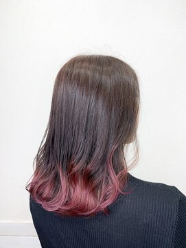 ヘアアンドメイク ルシア 奈良店(hair & make Lucia) チェリーピンク裾カラー