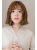 斜めバング外国人風大人ハイライト外ハネAラインボブY北浦和