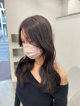 ノク 渋谷(nok) ほんのりパープルグレージュカラー 韓国ヘア