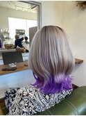 ホワイトベージュ×紫