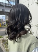 艶髪ミディアム×黒髪×コテ巻きアレンジ