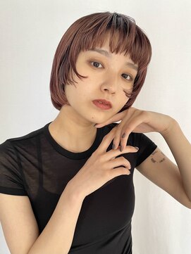 トリッカ 代官山(tricca) 【tricca代官山rin】レッドカラー/ミニボブ/顔まわりレイヤー