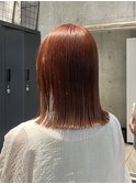 レッドオレンジカラー/ブリーチなしダブルカラー/暖色/船橋