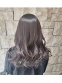 ロング×アッシュグレージュ